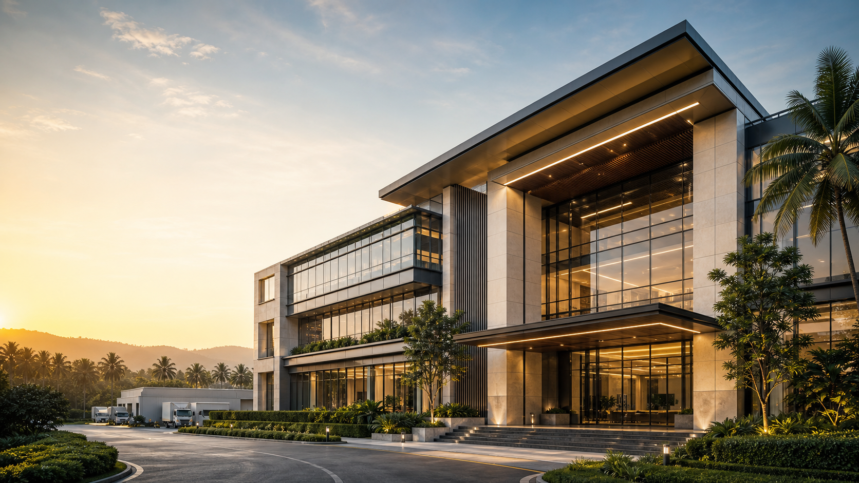 Fzone corporate building and distribution campus in Kerala